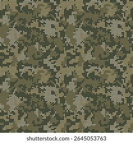 Textura de camuflagem sem costura de meio-tom abstrato. Fundo digital camuflado. Papel de parede de arte vetorial em pixels