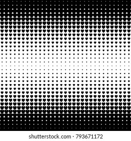 Abstract Halftone Seamless Pattern from Hearts