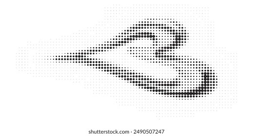 Abstract halftone shape. Dotted circles geometric gradient and pop art texture. Dots gradient elements. Element heart