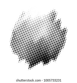 abstract halftone shape style on white isolated background