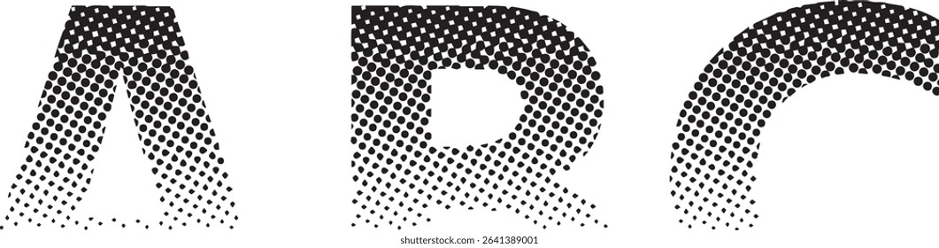 Abstract halftone shapes geometric design elements