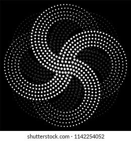 Abstract halftone sign. Vector logo, design element, background