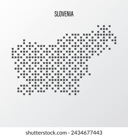 Abstract halftone Slovenia map isolated on white background. Vector illustration