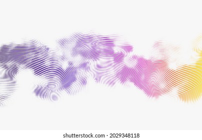 Abstract halftone smoke texture with wavy lines.  Vector smooth detailed texture with blending colors and lines.