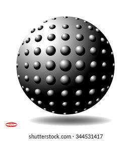 abstract halftone sphere for design element isolated on white background. vector illustration