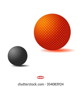abstract halftone sphere for design element isolated on white background. vector illustration