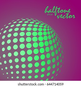 Abstract halftone sphere in green color