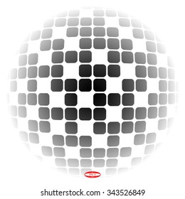 abstract halftone sphere isolated on white background. vector illustration