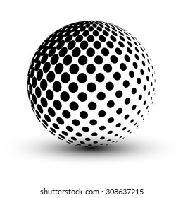 Abstract Halftone sphere, vector design.