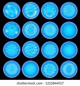 Abstract Halftone sphere, vector of shapes.