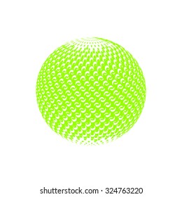 Abstract halftone sphere. White background 