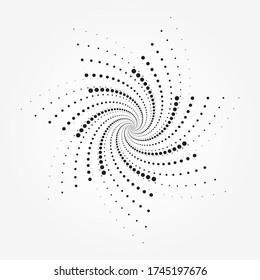 Abstract halftone spiral background. concentric dotted background. Spiral halftone design element for multipurpose use.