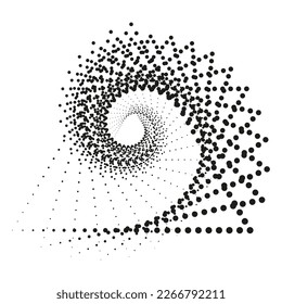 Espiral de semitono abstracto. Fondo de puntos de semitono vectorial para banners de diseño, afiches, proyectos empresariales, textura de arte pop, portadas. Textura geométrica en blanco y negro