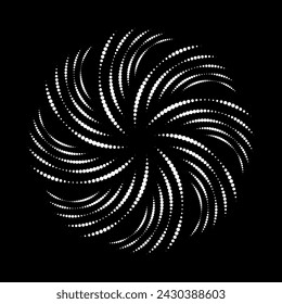 Espiral de semitonos abstractos. Fondo de los puntos del semitono del vector para las banderas del diseño, carteles, proyectos de negocio, textura del arte pop, cubiertas. Textura geométrica en blanco y negro.