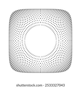 Abstract Halftone Square Dots Pattern with 3D Illusion Effect. Vector Art.