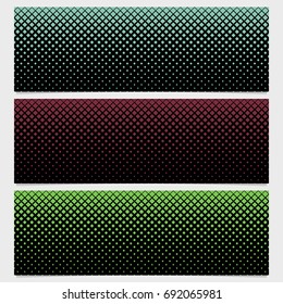 Abstract halftone square pattern banner template design set - vector graphic design