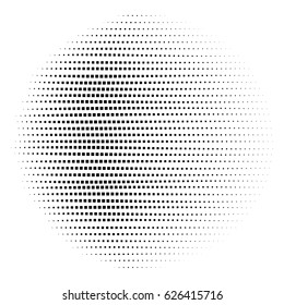 Abstract halftone squares in a circle area pattern. Vector illustration.