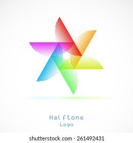 Abstract halftone star logotype. 