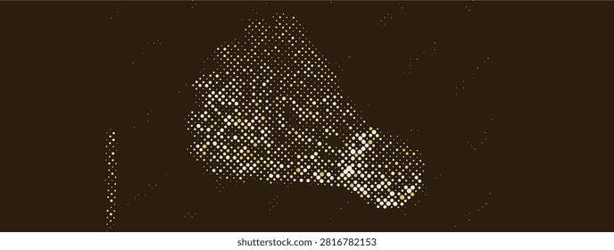 Abstract Halftone Star Pattern Square Badminton Feather Vector Illustration