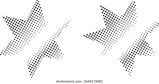 Abstrakte Halbtonstarburst-Designelemente