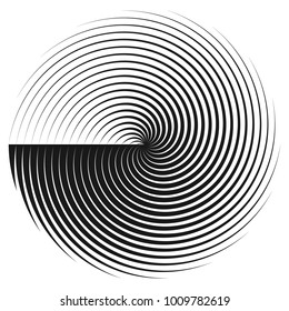 Abstract halftone stripes circle background. Creative geometric pattern. Vector modern design black and white background.