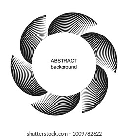 Abstract halftone stripes circle background. Creative geometric pattern. Vector modern design black and white background.