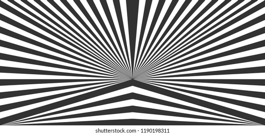 Abstract halftone stripes geometric background. Vector modern design optical illusion black and white pattern.