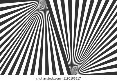 Abstract halftone stripes geometric background. Vector modern design optical illusion black and white pattern.