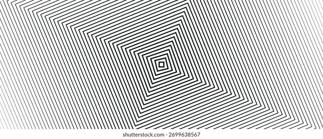 Fondo geométrico Abstractas de rayas de semitono. Ilusión óptica de diseño moderno de Vector patrón blanco y negro.