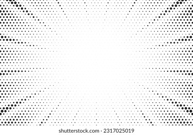 Abstract halftone sunburst background. Pop art comic book strip cover design. Explosion, isolated retro style comics radial background.