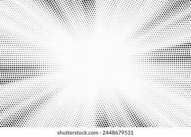 Fondo Abstractas de la explosión del sol de medio tono. Pop arte cómic tira de diseño de la cubierta. Explosión, aislado estilo retro cómics fondo radial.