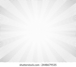 Abstrakter Halbton-Sunburst-Hintergrund. Pop Art Comic Strip Cover Design. Explosion, isolierte Retro-Stil Comics radialer Hintergrund.