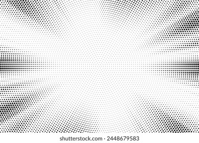 Abstract halftone sunburst background. Pop art comic book strip cover design. Explosion, isolated retro style comics radial background.