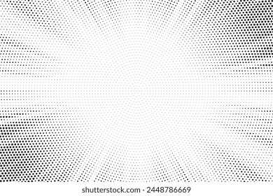 Fondo Abstractas de la explosión del sol de medio tono. Pop arte cómic tira de diseño de la cubierta. Explosión, aislado estilo retro cómics fondo radial.