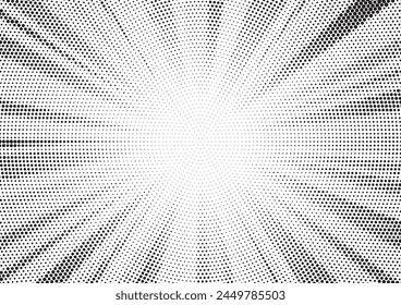 Fondo Abstractas de la explosión del sol de medio tono. Pop arte cómic tira de diseño de la cubierta. Explosión, aislado estilo retro cómics fondo radial.
