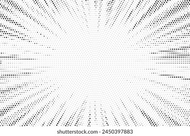 Fondo Abstractas de la explosión del sol de medio tono. Pop arte cómic tira de diseño de la cubierta. Explosión, aislado estilo retro cómics fondo radial.