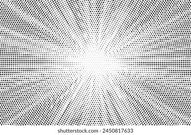 Fondo Abstractas de la explosión del sol de medio tono. Pop arte cómic tira de diseño de la cubierta. Explosión, aislado estilo retro cómics fondo radial.