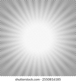 Abstract halftone sunburst background. Pop art comic book strip cover design. Explosion, isolated retro style comics radial background.