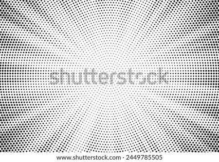 Abstract halftone sunburst background. Pop art comic book strip cover design. Explosion, isolated retro style comics radial background.