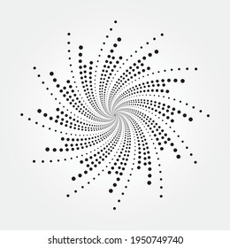 Abstract halftone swirl concentric background. Halftone dots in circle form. Round halftone logo. Halftone logo. Design element for various purposes.
