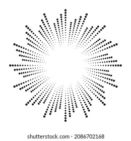 Abstract halftone swirl concentric background. Halftone pattern, frame, backdrop, object as a design element.