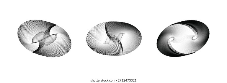 Conjunto Abstractas de órbitas de remolino de semitono: Vector dinámico de patrón de puntos circulares.