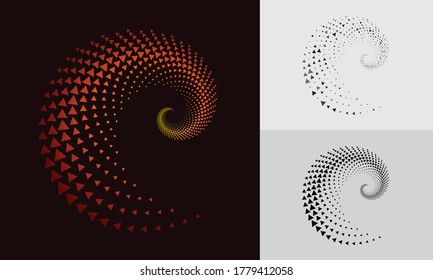 abstract halftone swirl pattern in differents color.