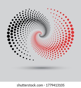 abstract halftone swirl pattern in differents color.
