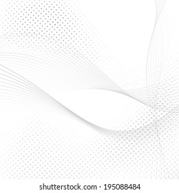 Abstract Halftone Swoosh Lines Background. Vector Illustration