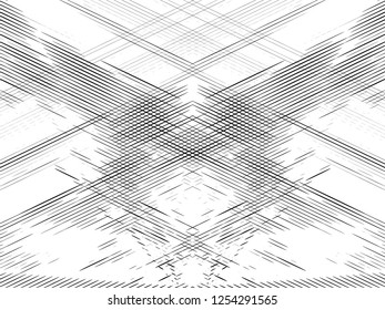 Abstract halftone, symmetrical pattern. Phantasmagoria lines.