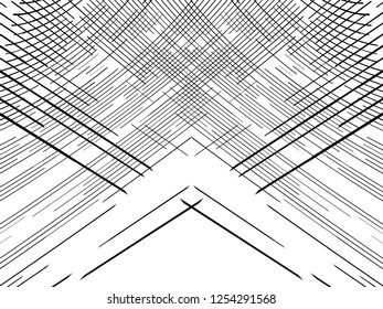 Abstract halftone, symmetrical pattern. Phantasmagoria lines.