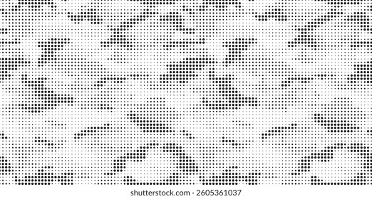 Abstract Halftone Texture Background. Half Tone Camouflage Effect Monochrome Pattern. Minimal Dynamic Dotted Wallpaper 