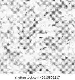 Abstract Halftone Texture Background. Half Tone Camouflage Effect Monochrome Pattern. Minimal Dynamic Dotted Wallpaper 