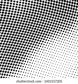 Abstract halftone texture of black dots on white background